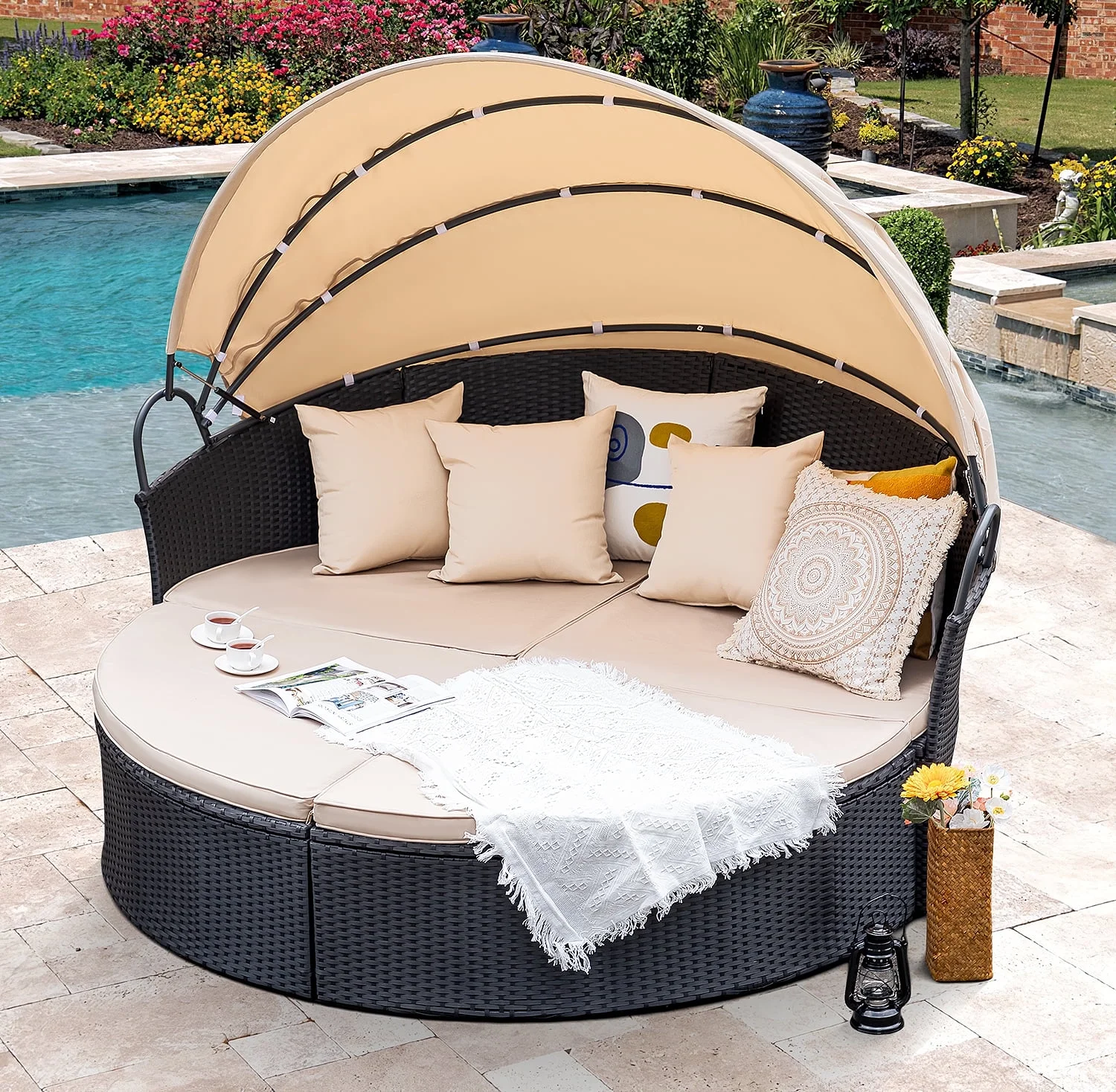 Rattan Sunbed Set
